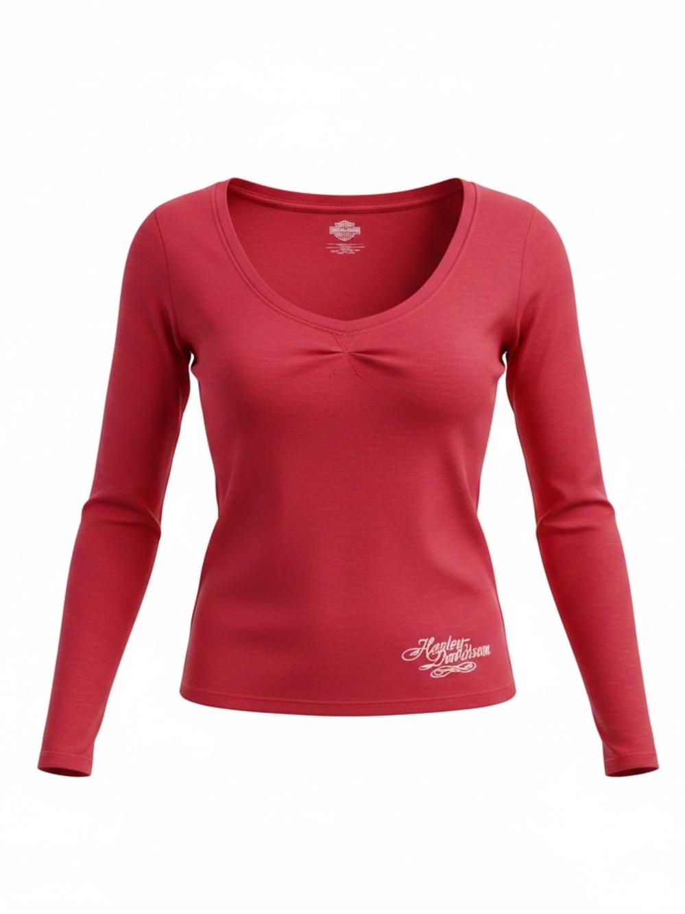 Harley-Davidson Women's Long Sleeve Scoop Neck Top - Red